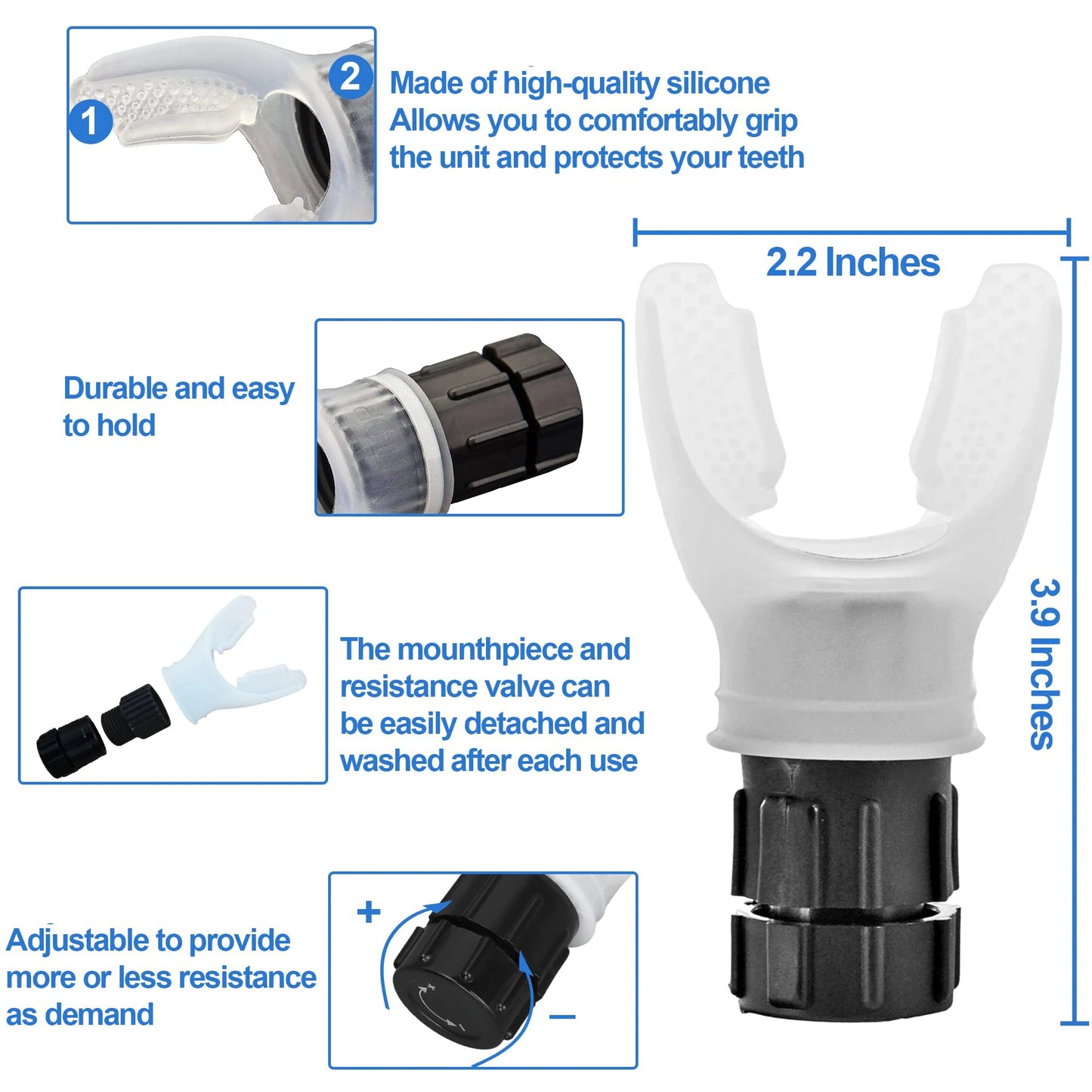 2ND SET Durable Lung Trainer for Enhanced Breath Control | Adjustable Levels for Increased Lung Capacity (Copy)